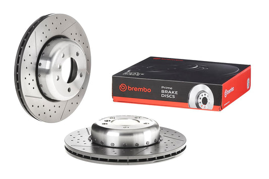 BREMBO 09C42013C02 Brembo 09.C420.13 Composite two piece UV Coated vented drilled + Slotted Front Brake Rotor BMW/BMW (BRILLIANCE) OE# 34116786392