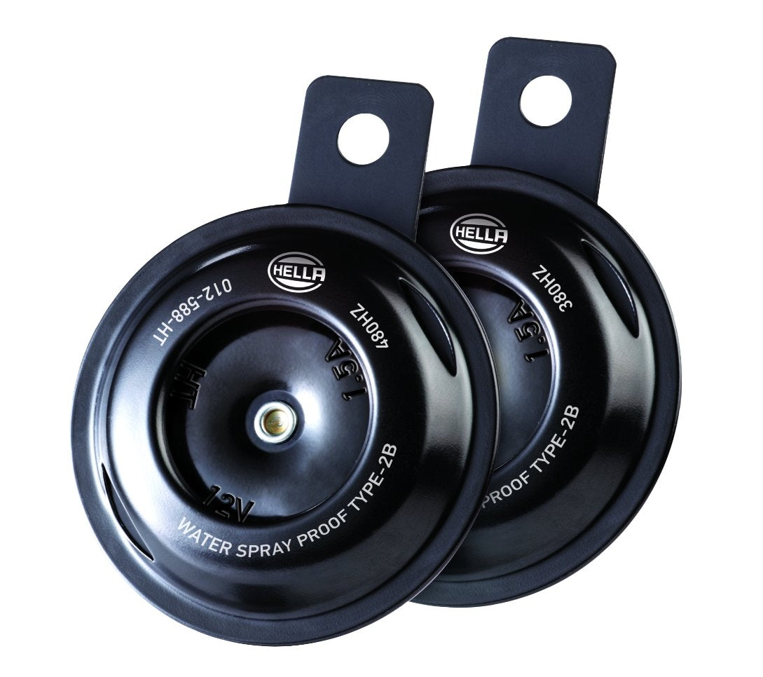 Hella 012588011 Horn Kit Bx Blk Disc Mcycle 12V Univ
