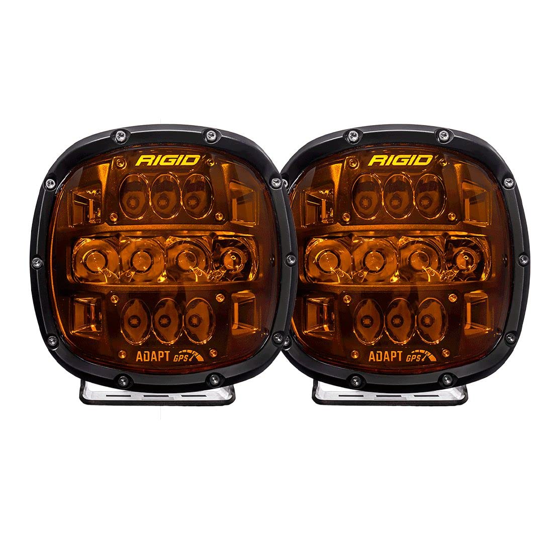 Rigid Industries 300515 RIGID INDUSTRIES Adapt XP Amber PRO Extreme Powersports LED Light Pod with 3 Optic Lighting Zones and GPS Module, Pair