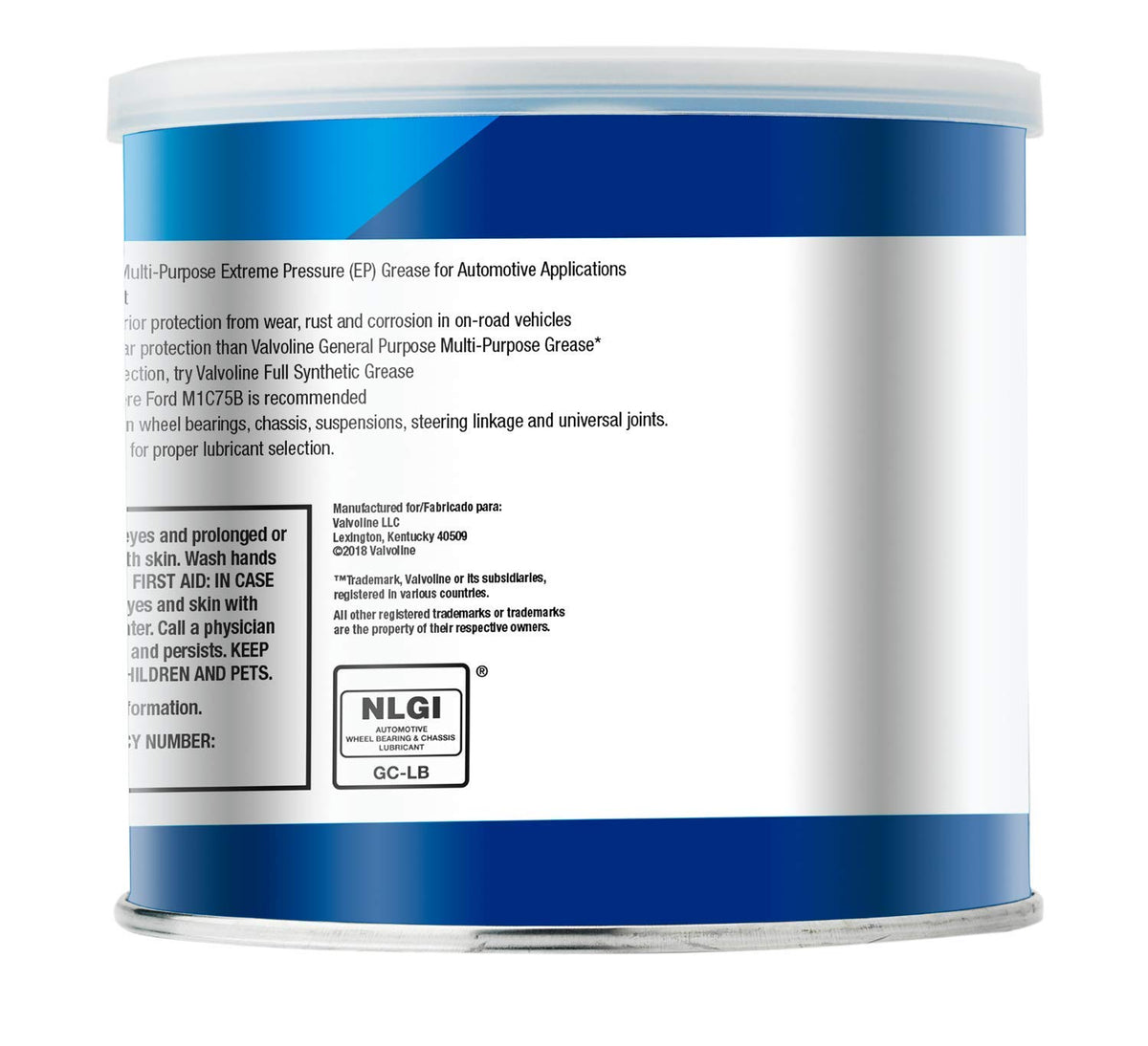 VALVOLINE VV632 Valvoline Multi-Vehicle Moly-Fortified Gray Grease 1 LB