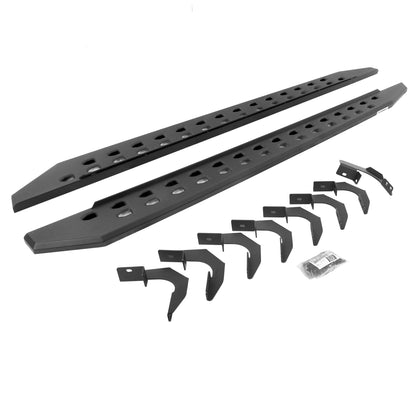 GO RHINO 63423580SPC Go Rhino RB10 Slim Running Boards & Brackets | Galvanized Steel, Textured Black | 63423580SPC | Fits 2015-2024 Chevrolet Colorado & GMC Canyon Crew Cab Pickup