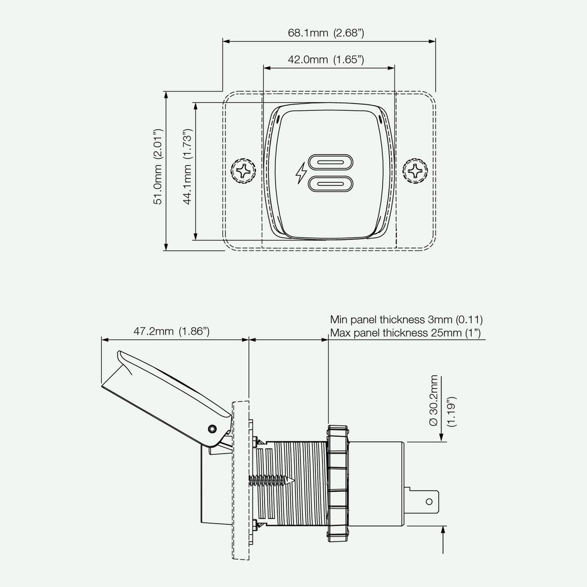 SCANSTRUT SC-USB-F3 Scanstrut SC-USB-F3 FLIP PRO MAX - DUAL USB-C CHARGE SO