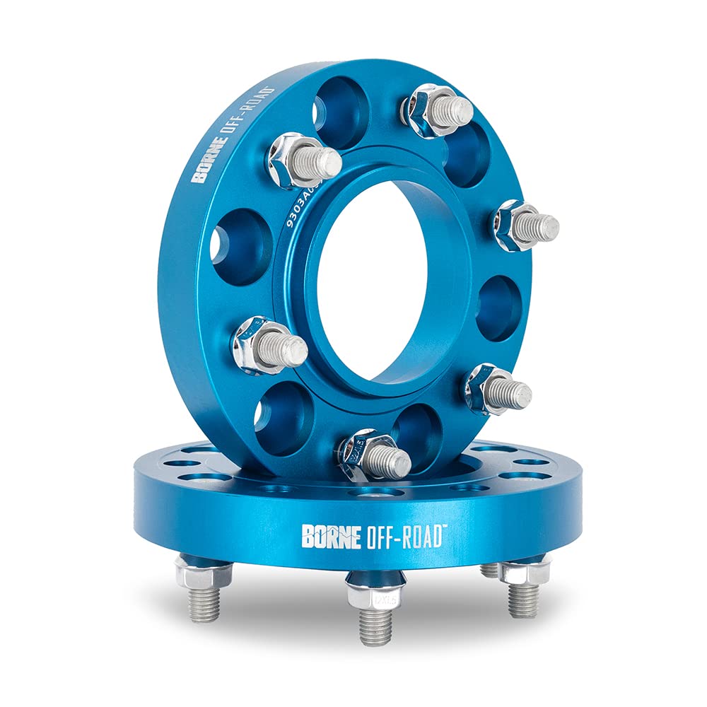 MISHIMOTO BNWS-005-250BL Mishimoto Borne Off-Road Wheel Spacers 6X139.7, 78.1mm Center Bore, M14 X 1.5, 1.00" Thick, Blue