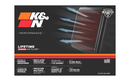 K&N FILTER 33-5032 K&N Engine Air Filter: Increase Power & Acceleration, Washable, Premium, Replacement Car Air Filter: Compatible with 2014-2019 Mercedes V6 (C400, C43, C450, AMG, E450, GLC43, GLE400, GLS400), 33-5032