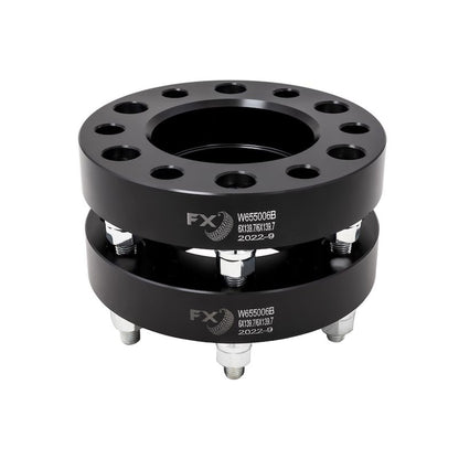 TRAILFX W655006HC Trailfx Wheel Spacer W655006HC, 6 x 5.50 Inch Bolt Pattern, 1.25 Inch Thickness, Wheel Stud Mount, 93.1 Millimeter Hub Size, Black, Aluminum, Set of 2, Hub Centric; Fits 2021-2025 Ford Bronco