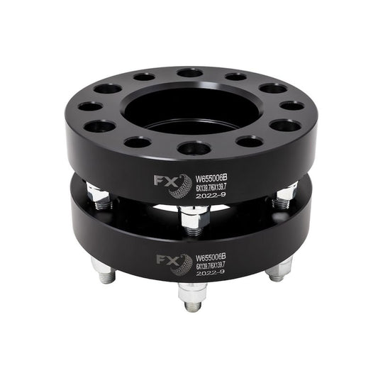 TRAILFX W655006HC Trailfx Wheel Spacer W655006HC, 6 x 5.50 Inch Bolt Pattern, 1.25 Inch Thickness, Wheel Stud Mount, 93.1 Millimeter Hub Size, Black, Aluminum, Set of 2, Hub Centric; Fits 2021-2025 Ford Bronco