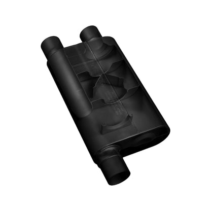 FLOWMASTER 842583 Flowmaster 842583 80 Series Muffler 409S - 2.50 Offset In and 2.50 Dual Out - Aggressive Sound