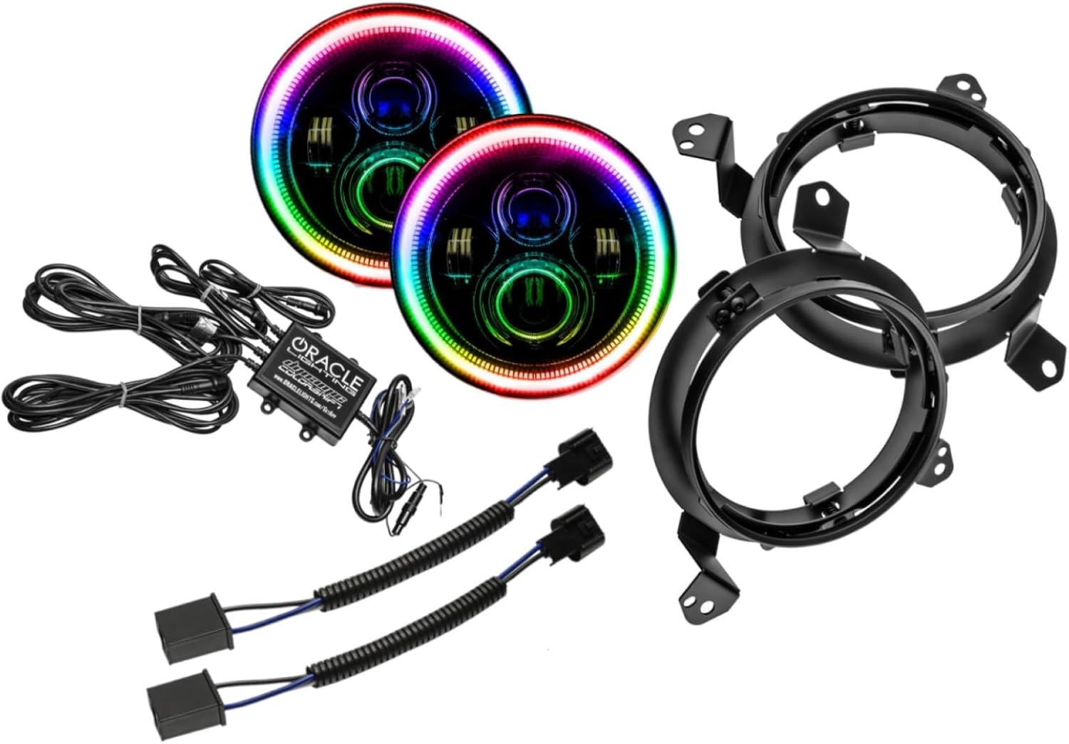 ORACLE Lighting 5769J-332 Pair of 7 Inch Dynamic ColorSHIFT High Powered LED Headlights - Replacement Headlight for Any Vehicle with 7 Inch Sealed Beam Lamps
