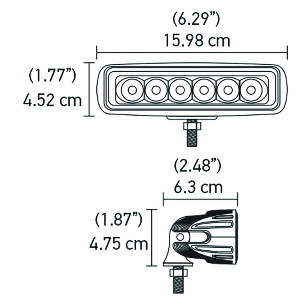 Hella 357203001 ValueFit Mini Light Bar (6 LED, Flood Beam
