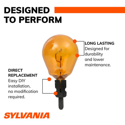 SYLVANIA 3157NALL.BP2 SYLVANIA 3157NA Long Life Amber Mini Bulb, Park & Turn Light, 2 Bulbs