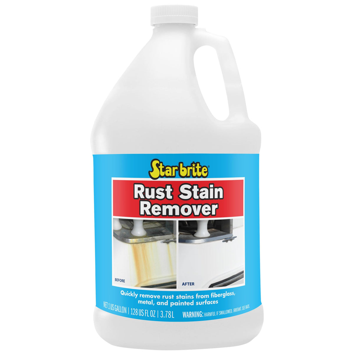 STAR BRITE 089200N STAR BRITE Rust Stain Remover - Easily Clean Corrosion Stains Off Fiberglass, Vinyl, Metal & Painted Surfaces, 128 oz - 1 Gallon