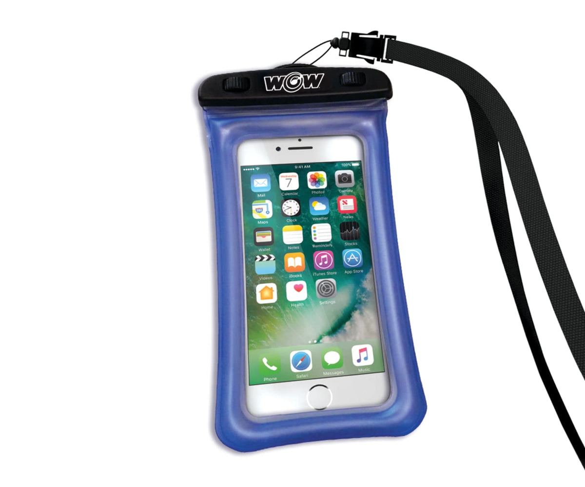 WOW SPORTS 18-5000B WOW Sports Waterproof Phone Pouch - Blue - 4 x 8 in - Floats