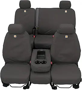 Covercraft Carhartt SeatSaver Custom Seat Covers — Fits 2010-2013 Chevrolet Silverado/GMC Sierra 1500, 2010-2014 Silverado/Sierra 2500/3500 — 1st Row 40/20/40 Bench Seat, Duck Weave Gravel