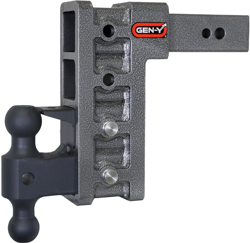 GEN-Y HITCH GH-1624 GEN-Y Hitch GH-1624 MEGA-Duty 2.5" Shank 9" Drop 3.5K TW 32K Hitch and GH-0161 Dual-Ball and GH-0162 Pintle Lock