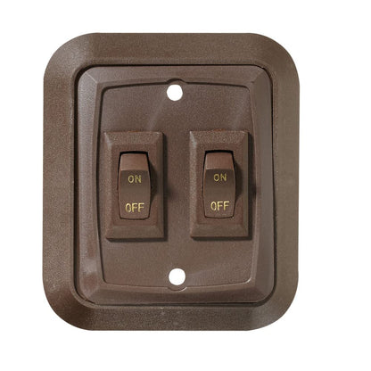 RV DESIGNER S655 RV Designer S655 Brown Double Wall Plate Switch w/Raised Bezel On/Off SPST