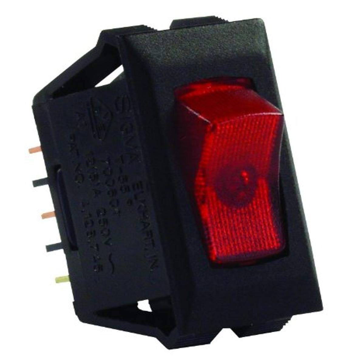 JR PRODUCTS 12525 JR Products 12525 Red/Black SPST Illuminated On/Off Switch