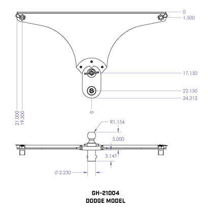 GEN-Y HITCH GH-21004 GEN-Y Hitch GH-21004 GoosePuck 5" Offset Ball-Puck Mount for Dodge 25K Towing (with STD Ball Assy and 101571)