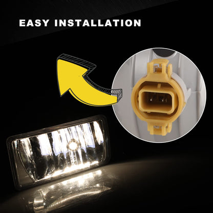 WINJET CFWJ-0156-C Winjet Driving Fog Lights OEM Series for [2007 2008 2009 2010 2011 2012 2013 2014 Silverado] [2007-2014 Suburban/Tahoe GMC Sierra/Yukon] [2007-2013 Avalanche] Fog Lamps Clear Lens