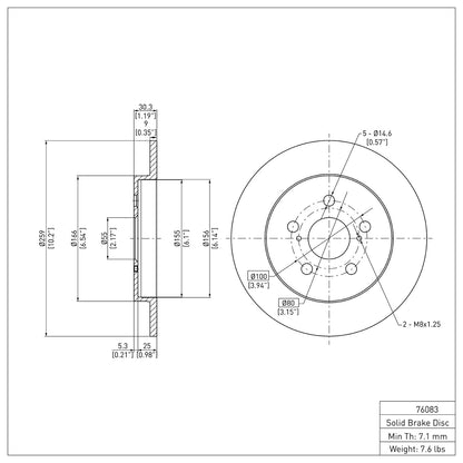 Dynamic Friction 600-76083 Rear Brake Rotor