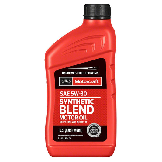 Motorcraft SAE 5W-30 Synthetic Blend Motor Oil - XO-5W30-Q1SP - 1 Quart Bottle (For Select Models and Years of Ford, Lincoln, and Mercury Vehicles)