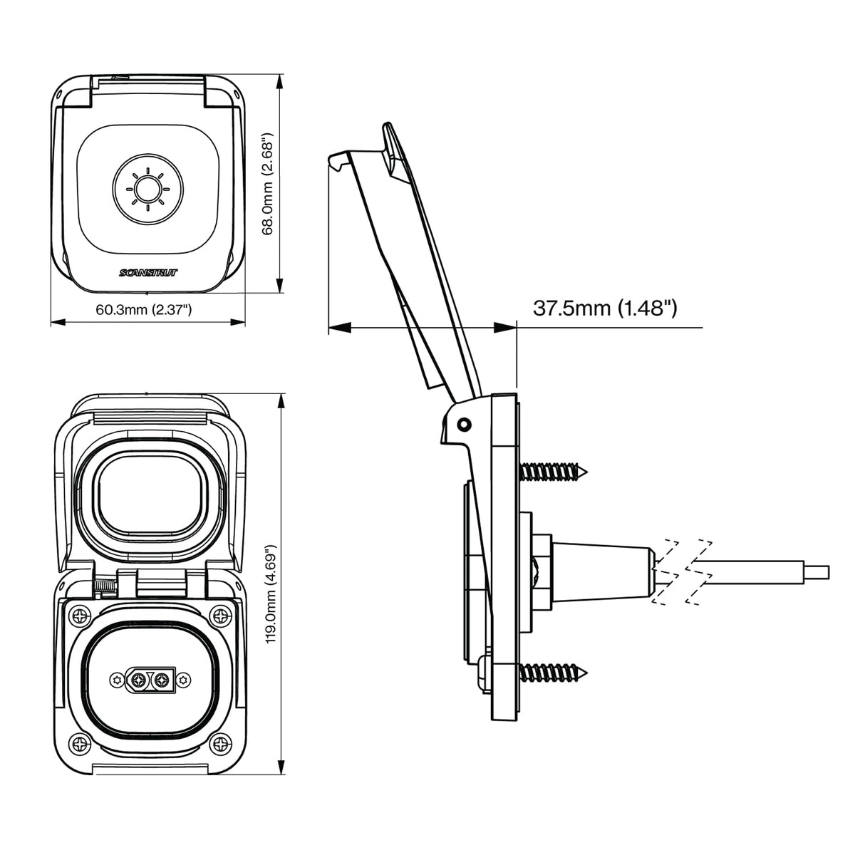 SCANSTRUT SC-V-S3 Scanstrut SC-V-S3 Ventura Series XT60 Solar Connection