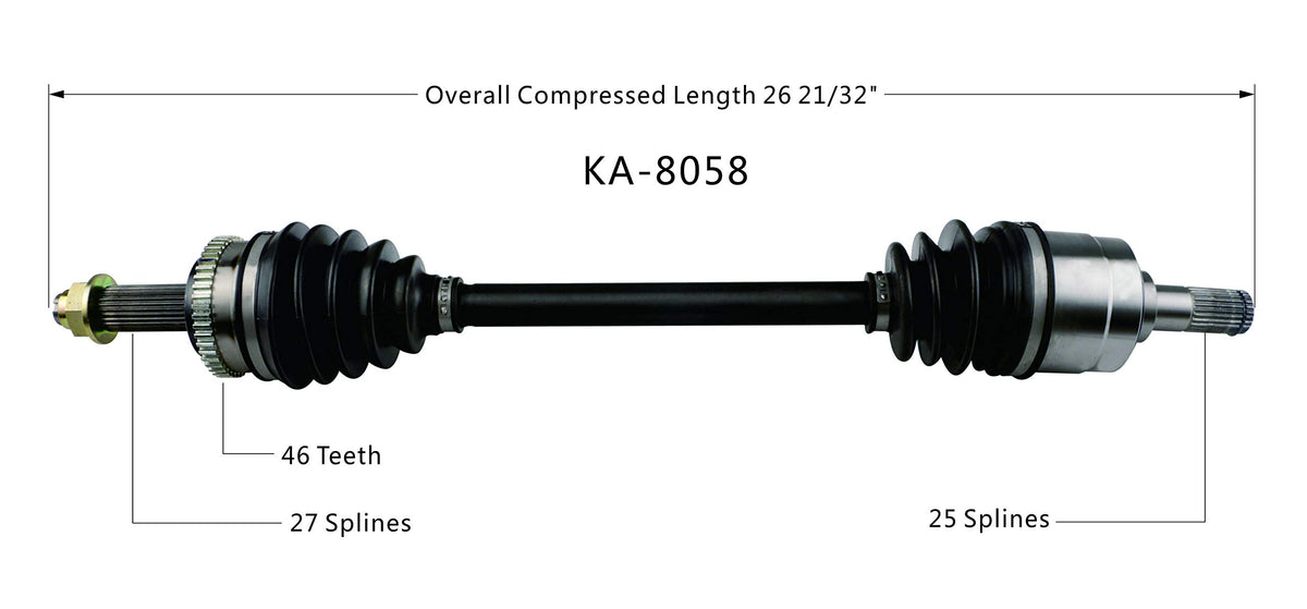 TRAKMOTIVE KA-8058 TrakMotive KA-8058 CV Axle, 1 Pack