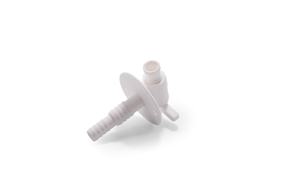 CAMCO 22223 Camco RV Water Tank Drain Valve | Features a Durable Plastic Construction, Comes with a Flange, and is Used with 3/4-Inch or 1/2-Inch Vinyl Tubing (22223)