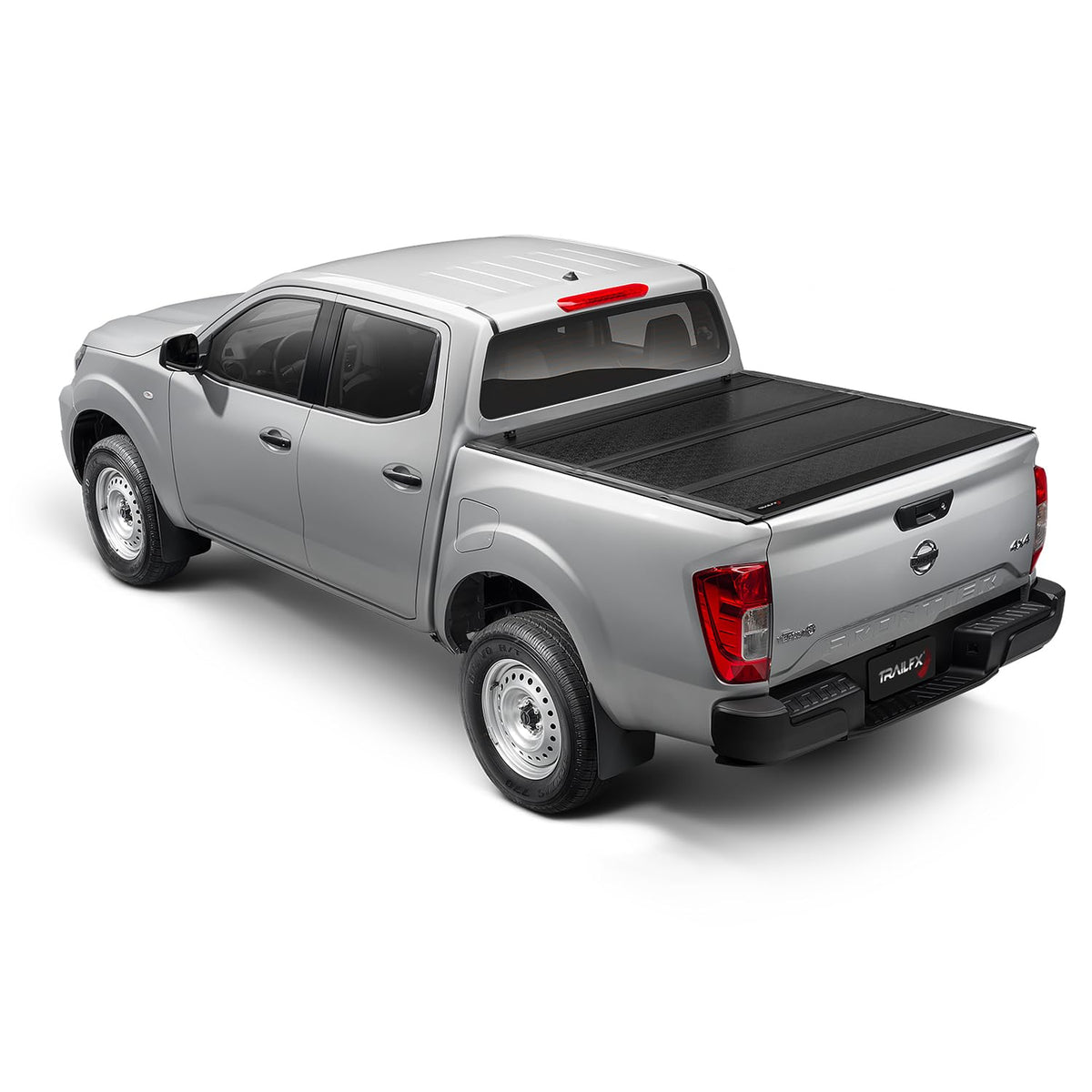 Trailfx TFX8009 TrailFX Hard Tri-Fold Truck Bed Tonneau Cover Fits 2022-2025 Nissan Frontier 5 Foot Bed Gloss Black Aluminum Low Profile Lockable 3-Panel Folding Design TrailFX TFX8009 HF3