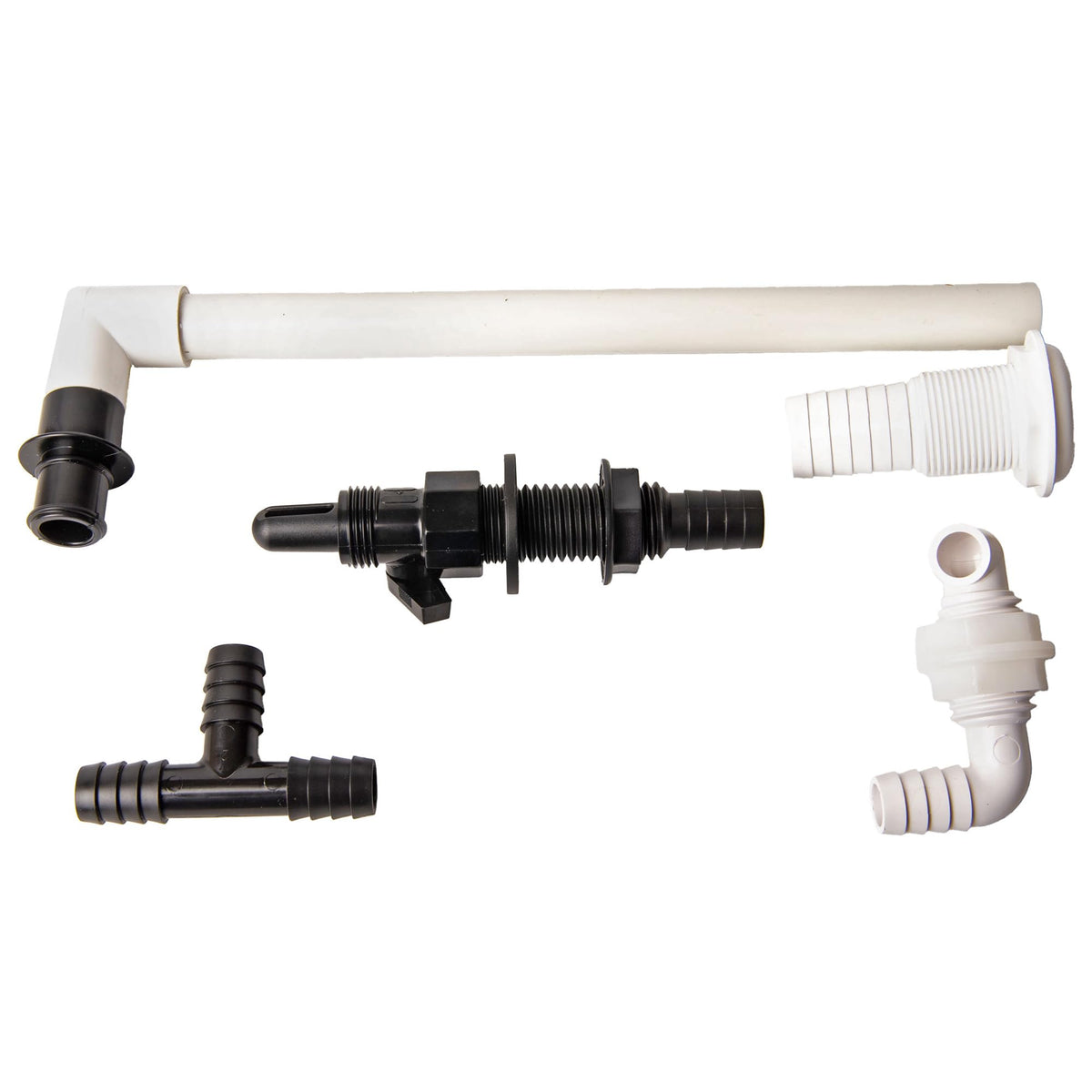 T-H MARINE BWK-2-DP T-H Marine Complete Livewell Bait Tank Rigging and Plumbing Kit - Baitwell Aeration Directional Flow Overflow Drain and Drain Accessories - Includes Overflow Drain Tube Thru-Hull Tee and Aerator Heads