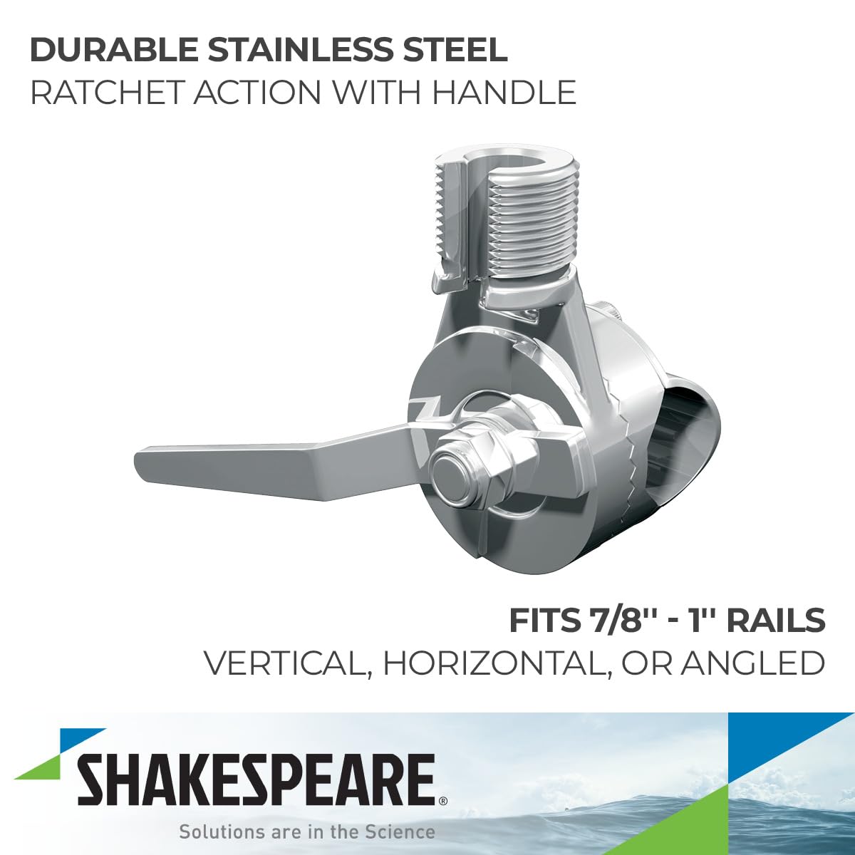 SHAKESPEARE 4190 Shakespeare 4190 Ratchet Rail Mount Medium, Silver