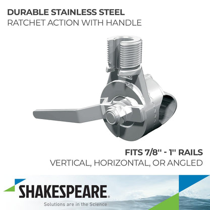 SHAKESPEARE 4190 Shakespeare 4190 Ratchet Rail Mount Medium, Silver