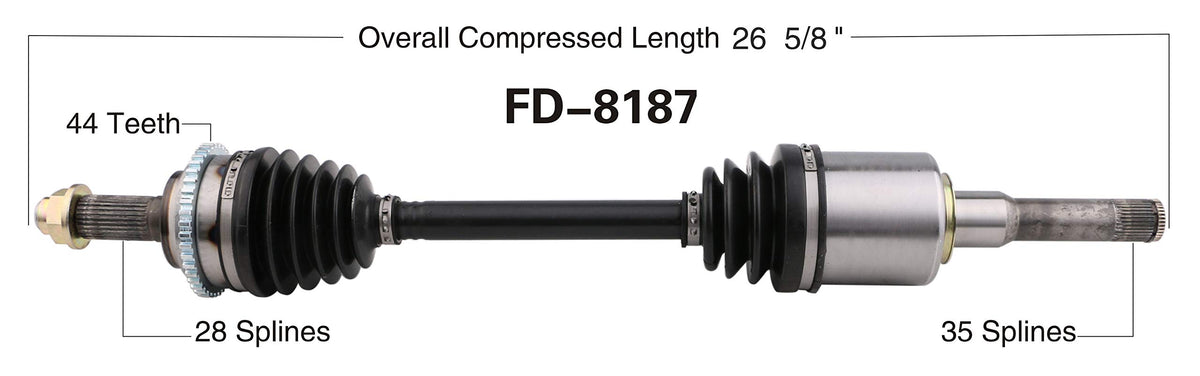 TRAKMOTIVE FD-8187 Trakmotive FD-8187 NEW CV AXLE