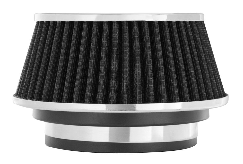 SPECTRE 8161 Spectre Universal Clamp-On Air Filter: High Performance, Washable Filter: Round Reverse Tapered; 3 in/3.5 in/4 in Flange ID; 2.625 in (67 mm) Height; 6 in (152 mm) Base; 4.75 in Top, SPE-8161, Black