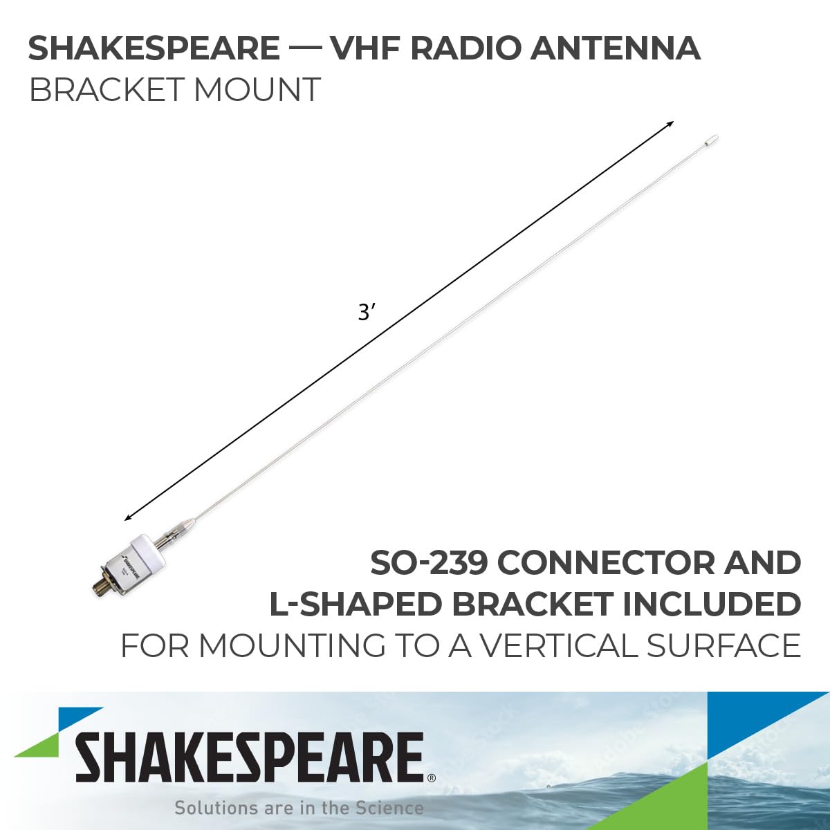 SHAKESPEARE 5242-A Shakespeare 5242-A 36" Stainless Steel Antenna with Quick Disconnect