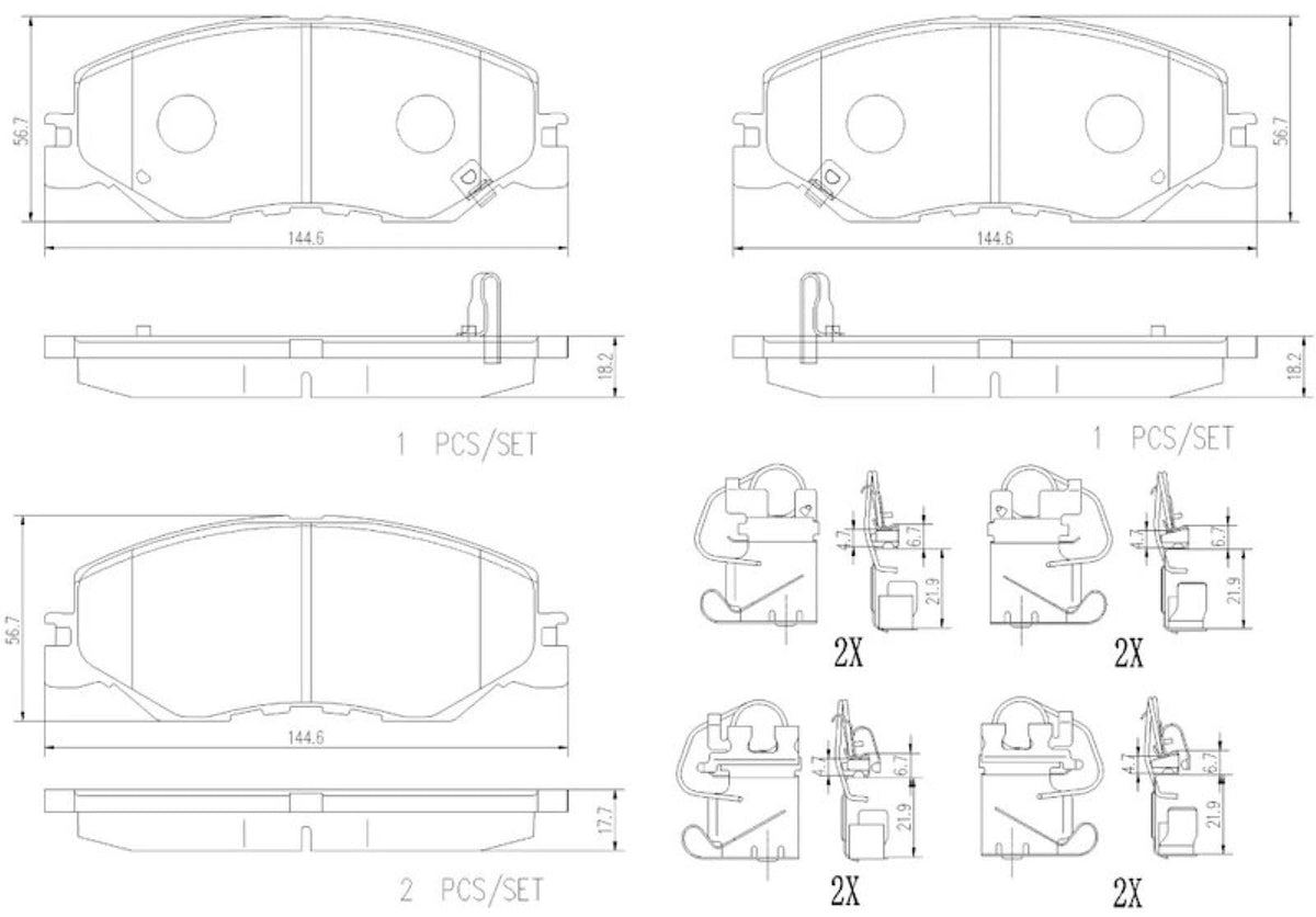BREMBO P28109N Brembo P28109N DISCBRAKEPADSET NAOCERAMIC