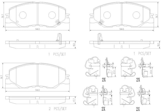 BREMBO P28109N Brembo P28109N DISCBRAKEPADSET NAOCERAMIC