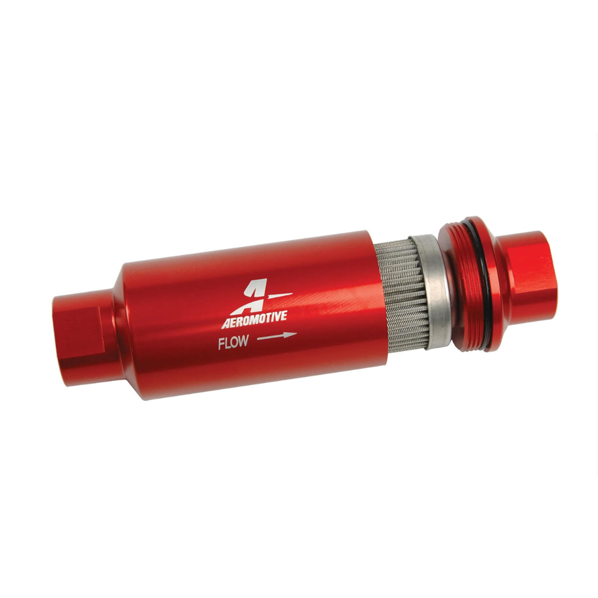 AEROMOTIVE 12304 Aeromotive 100 Micron Inline Fuel Filter - ORB-10 Ports, Stainless - 12304