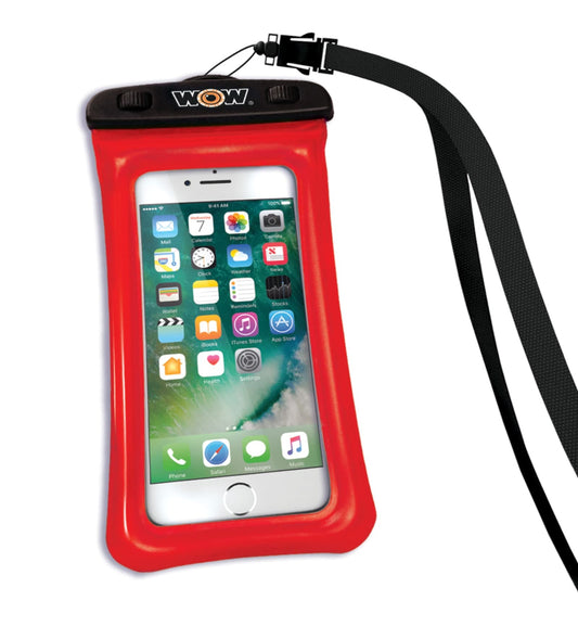 WOW SPORTS 18-5010R WOW Sports Waterproof Phone Pouch - Red - 5 x 8 in - Floats