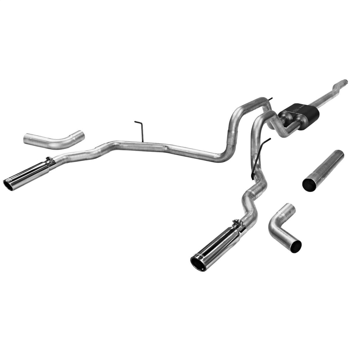 FLOWMASTER 17417 Flowmaster 17417 American Thunder Cat-Back Exhaust Kit 2.5 Inch Aluminized Steel 3 Inch Polished 304 Stainless Steel Tips Compatible with 2004-2008 Ford F-150 Lincoln Mark LT 4.6L 5.4L