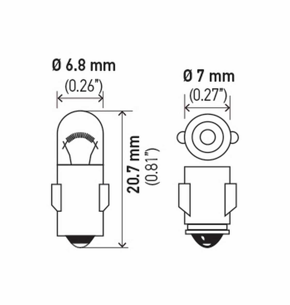 Hella 3898TB Bulb 3898 12V 2W Ba7S T2 (2), Multi