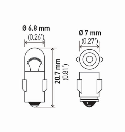 Hella 3898TB Bulb 3898 12V 2W Ba7S T2 (2), Multi
