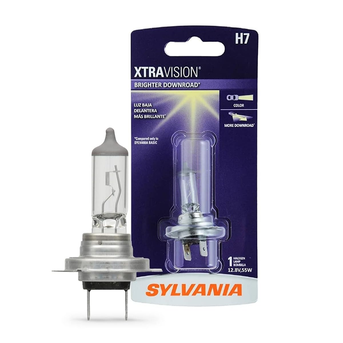 SYLVANIA H7XV.BP SYLVANIA H7 XtraVision Halogen Headlight Bulb, High or Low Beam, 1 Bulb