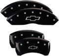Mgp Caliper Covers 14255SBOWBK Bowtie Black Powder Coat Finish, Silver Characters, Set of 4