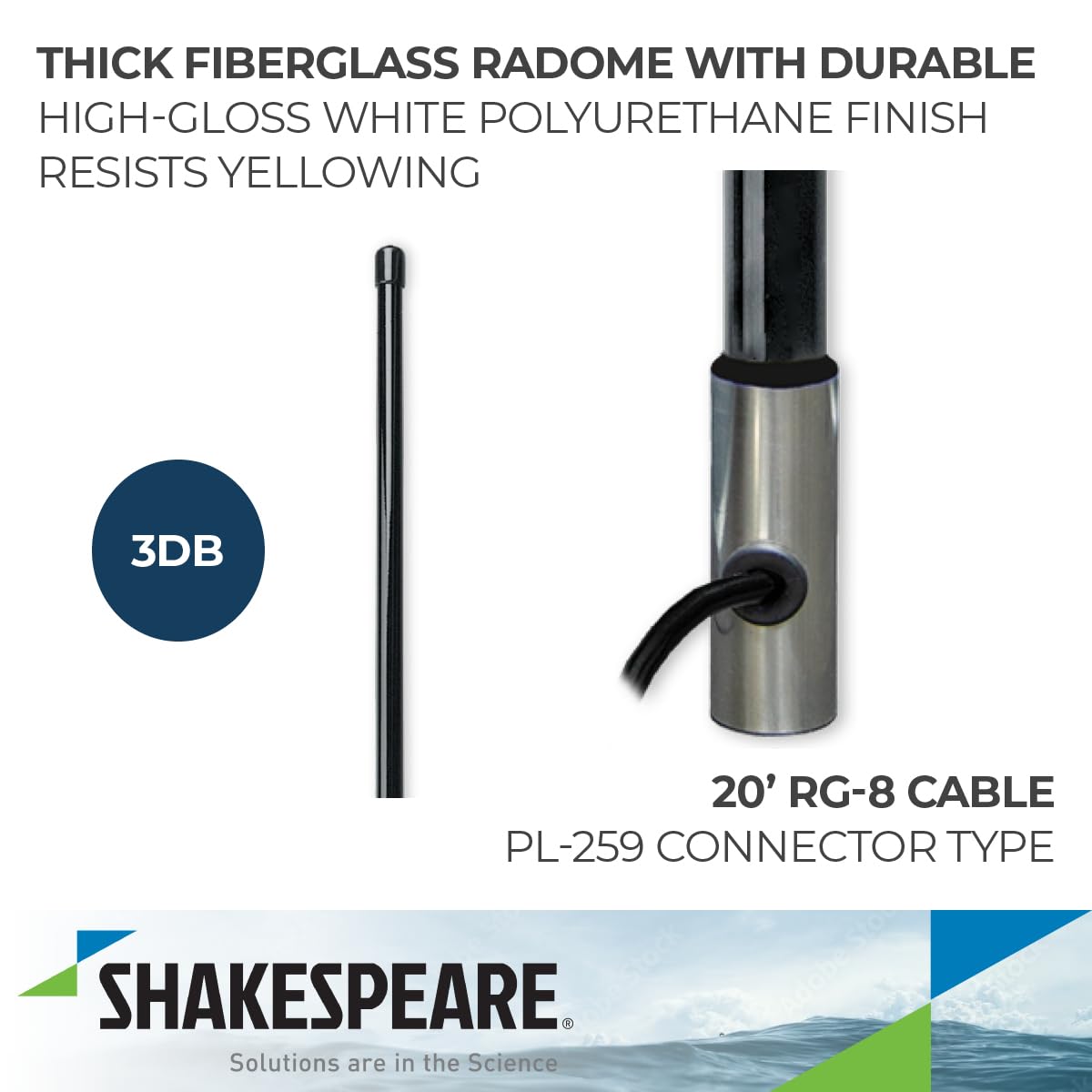 SHAKESPEARE 5401-XT Shakespeare 5401-XT 4' GALAXY VHF ANTENNA 3DB BLACK