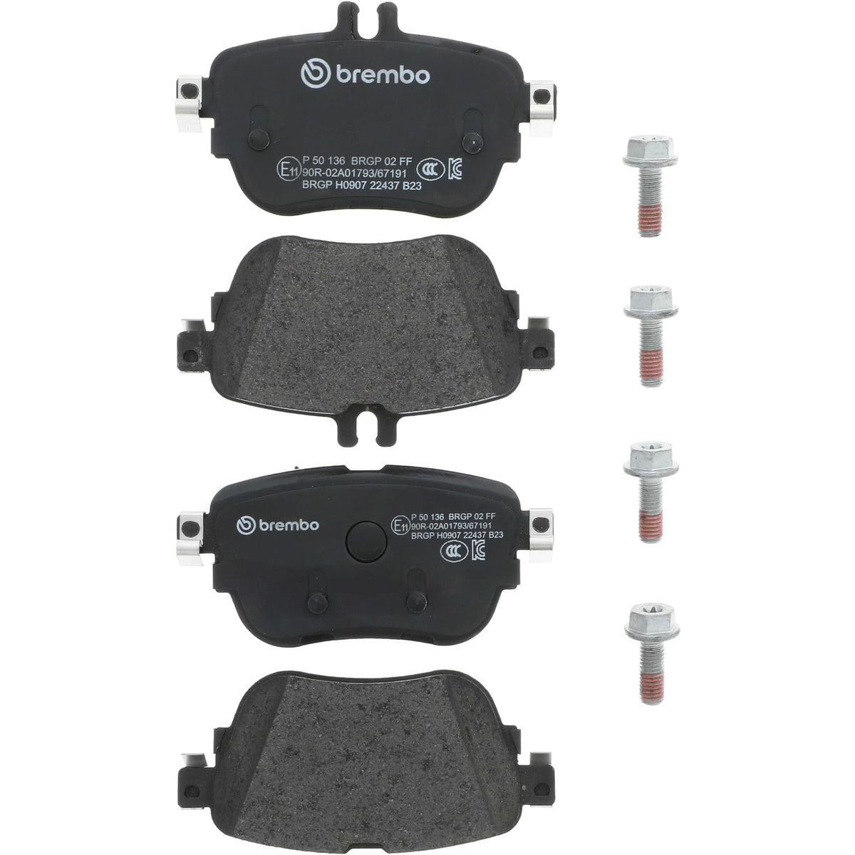 BREMBO P50136 Brembo P50136 Low-Met Rear Disc Brake Pad Set MERCEDES-BENZ OE# A0004206000