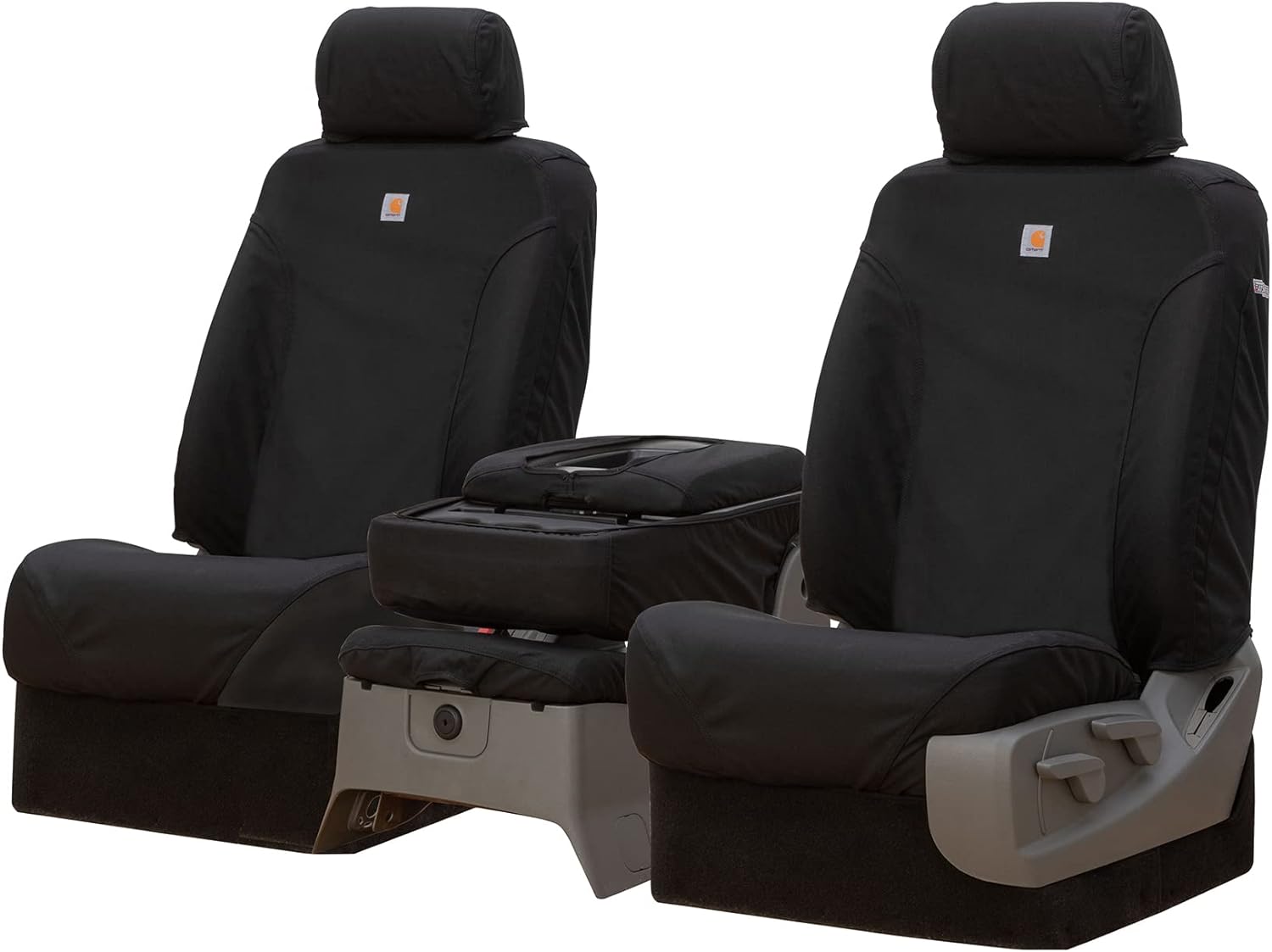 Covercraft Carhartt Super Dux SeatSaver Custom Seat Covers — SSC3492COBK — 1st Row 40/20/40 Bench Seat — Compatible with Select Chevrolet Silverado/GMC Sierra 1500/2500/3500 Models — Black