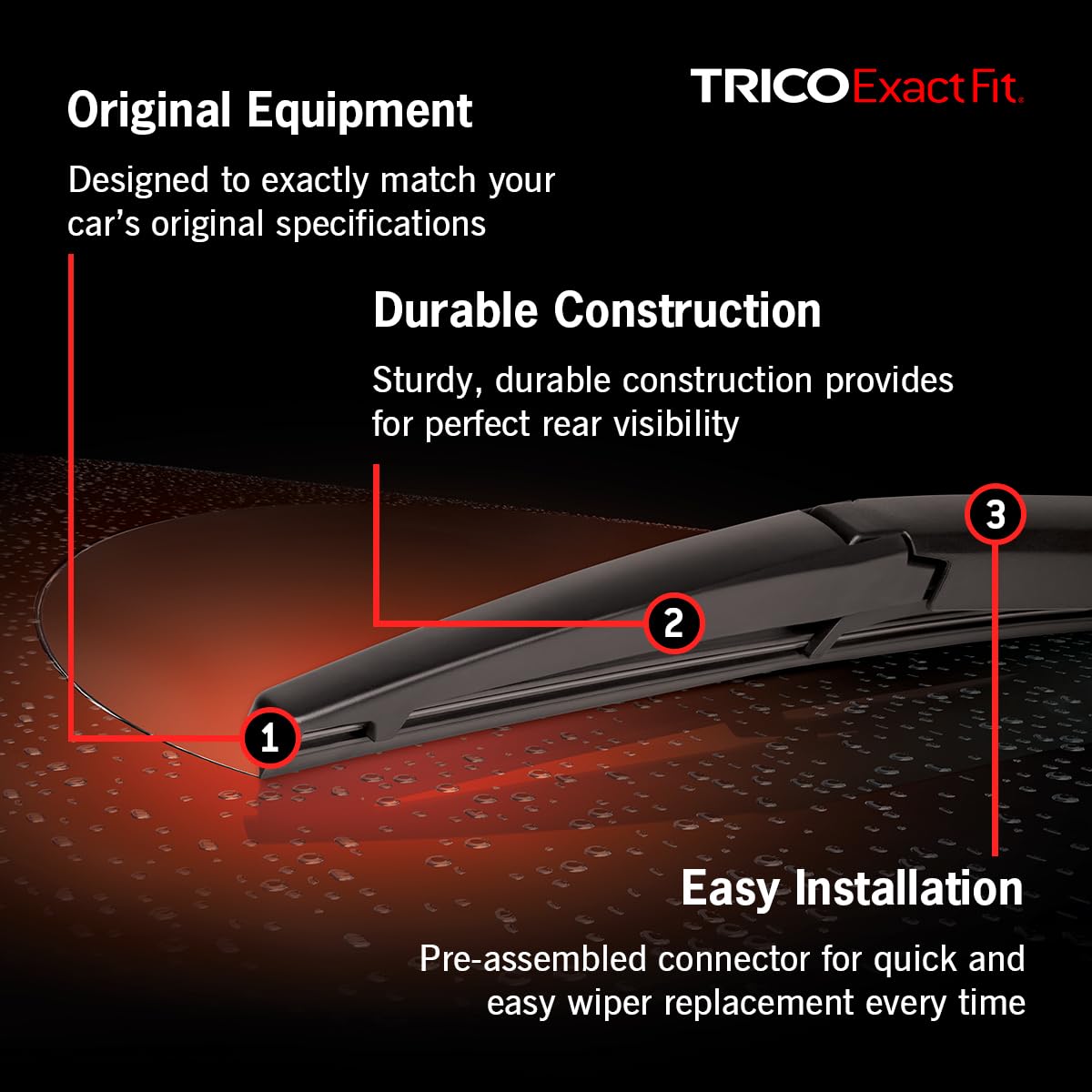 TRICO 14-A TRICO Exact Fit 14 Inch Rear Wiper Blade Fits Select Chrysler, Dodge, Hyundai, Jeep, Kia, Lexus, Mazda, Mitsubishi, Scion, And Toyota Model Years, Part Number 14-A