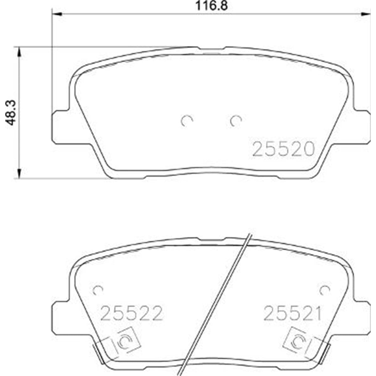 BREMBO P30104 Brembo P30104 Low-Met Rear Disc Brake Pad Set KIA OE# 58302G9A20