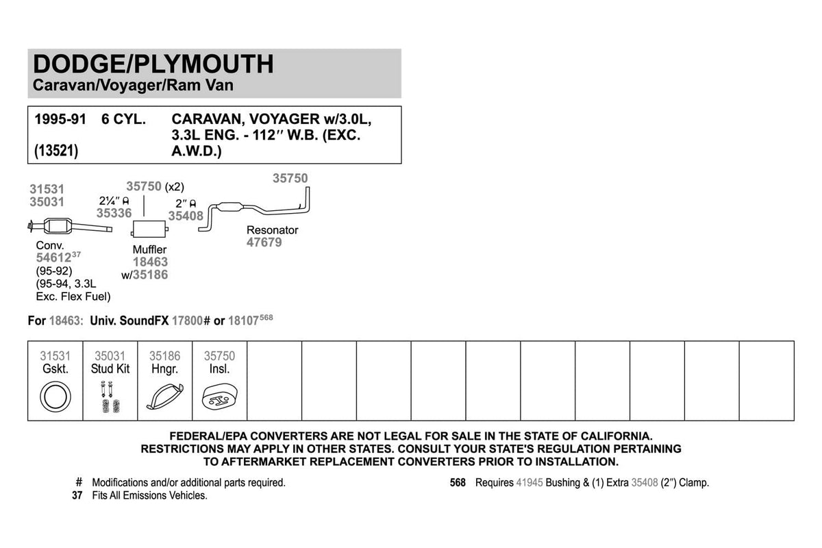 Walker 41945 Exhaust Pipe Connector 2" Inlet (OD) 2" Outlet