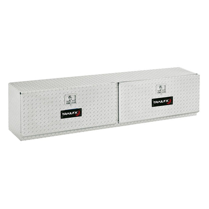 TRAILFX 170901 TrailFX Truck Bed Tool Box Top Mount With 2 Doors Polished 16-Gauge Diamond Tread Aluminum 11.7 Cubic Foot Capacity, 90" Length x 13-1/4" Width 17" Height Bright Finish TrailFX 170901